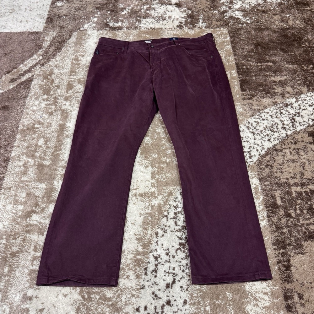 AG Adriano Goldschmied‎ Pants Men's 38x32 The Everett Slim Straight Maroon Red